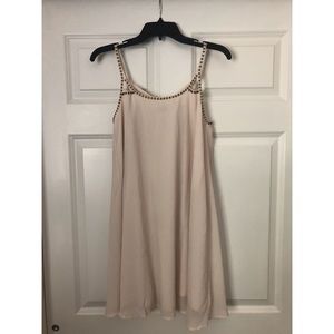 Cream chiffon dress with beading